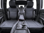 Elantrip Car Seat Cover Full Set Leather Car Seat Protector Universal fit for Most Cars SUVs and Trucks Water Proof Front and Rear Seat Protector Black