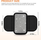 Bling Car Center Console Cover Custom Fit for Jeep Wrangler - Leather Armrest Cover with 2 Storage Pockets and Crystal Rhinestones(Black)