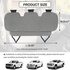 Universal Grey Anti-Slip Rear Car Seat Cover Size L - Faux Linen Bottom Bench Seat Cushion Fits Most of Vehicles Cars Truck SUV Van - Automotive Long Back Seats Protectors with Storage Pocket