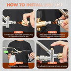 Foam Cannon Dual Connector Accessory,Pressure Washer Gun with Foam Cannon,1/4 Inch Quick Connector with 5 Power Washer Sprayer Nozzles,for Car Washing and Cleaning