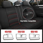 CAROMOP 3D Air Mesh Car Seat Covers Full Set,Breathable and Durable Seat Covers for Cars,Split Bench Compatible,Universal Fit for SUV,Vans,sedans, Trucks, Automotive Interior Covers(5-Seat Black/Red)