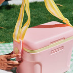 Pinnacle 8.5Qt Mini Cooler – 14 x 7.6 x 10.6In Ice Box with Smart Divider, Locking Lid, Adjustable Shoulder Strap – Insulated Picnic Basket Beach Cooler Bag – 36- Hour Ice Retention – Stylish Colors