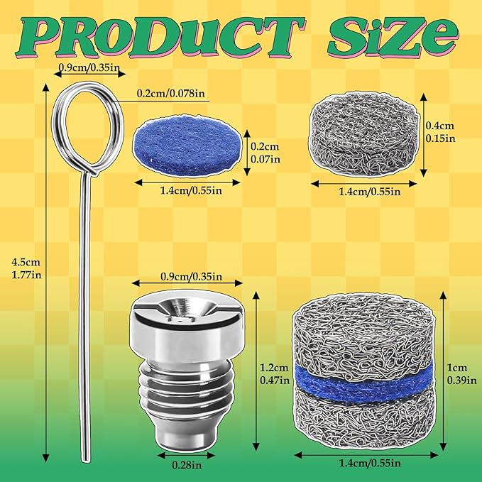 1.1 mm Orifice Foam Cannon Nozzle and Foam Maker Meshes Kit for Foam Cannon Replacement Thread Nozzle Tips and Mesh Filter, with Cleaning Tools, 3000PSI 2-Pack
