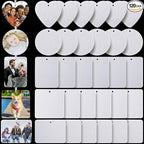 Zonon 120 Pieces Sublimation Air Freshener Blanks DIY Air Freshener Sheets Blank Car Pressed Felt Polyester Laser Cut Blanks for Car Travel Heat Press Ornaments with Elastic Cord, 5 Styles