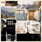 6 Pack Leak-Proof Hanging Car Diffuser - 8ml Refillable Empty Bottles with Wood Caps, 3 Funnels & 2 Droppers - Essential Oil Air Freshener for Car, Home or Office (6, Crown)
