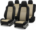 FH Group Automotive Full Car Seat Covers for SUV, Trucks, Sedan and More - Universal Fit Front High Back & Rear Solid Bench Design Interior Accessories - 3D Air Mesh Fabric Center Panel - Beige
