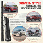 Votex Universal Short Rubber Spiral 8" Antenna Kit – Enhanced Reception, Carwash Proof, Flexible and Durable with Tuned Copper Coil and Stainless Steel Threading – for Trucks, Cars & SUVs, (Black)