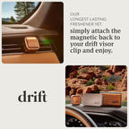 Drift Metal Vent Clip Starter Kit - Car Air Freshener - Scent Diffuser for Car - Metal Odor Eliminator - Teak
