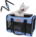Large Cat Dog Carrier for Pet Up to 20 Lb - 20×13×13 in, Top & Side Entry, Foldable, Soft-Sided Pet Carrier with Ventilated Anti-Scratch Mesh & Car Seat Buckle for Car, Travel and Vet - Blue