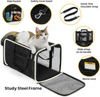 Cat Carrier Bag,Soft-Sided Pet Carriers for Dogs with 4-Sided Mesh,Airline Approved Cat Transport Carrier for Small&Medium Cats Kitten Puppy Up to 15Lb,Collapsible Cat Travel Carrier-M,Black