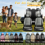 Fit CX-50 Car Seat Covers for Select Mazda CX50 2023-2026, Full Coverage Leather, Airbag Compatible, Luxury Waterproof & All Weather Seat Protector, Front Pair Black+Gray