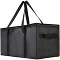 Bodaon Insulated Food Delivery Bag, 22" x 10" x 10" Insulated Pizza Delivery Bags for Hot/Cold Food, Black, 1-Pack