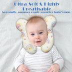 Baby Head Support Pillow for Newborn Toddler, Baby Neck Pillow Upgraded Comfortable Sleep Cushion for Car Plane Stroller Pushchair - Rainbow B