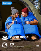 Sportneer Wearable Sleeping Bag for Adults & Kids – Walkable with Arm Zippers, Warm Weather & Cold Waterproof, Compact for Camping, Stadiums, Travel, Backpacking & Car Use
