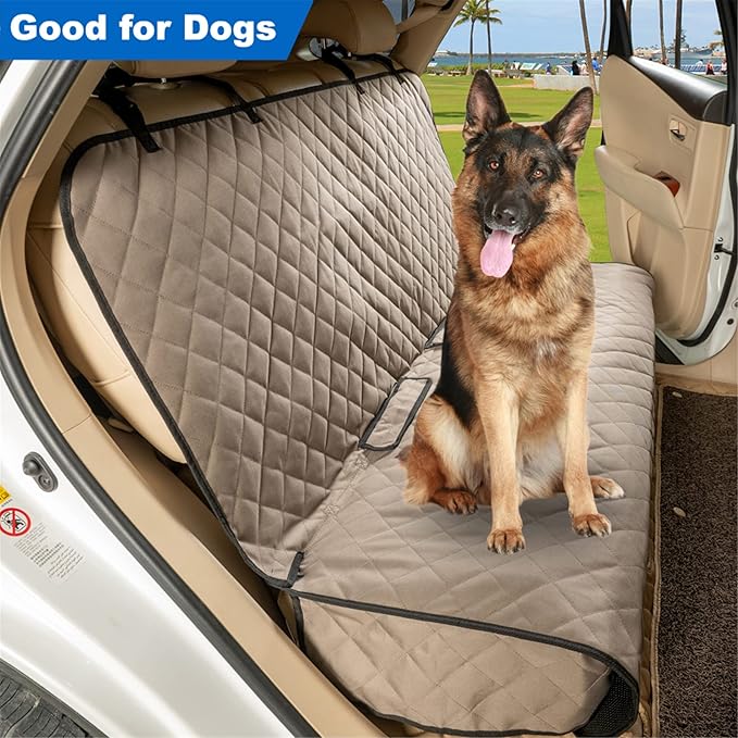 Bench Car Seat Cover Protector - Waterproof, Heavy-Duty and Nonslip Pet Car Seat Cover for Dogs with Universal Size Fits for Vehicles, Trucks & SUVs