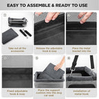 Upgrade Dog Booster Seat for Small Dogs,Small Dog Car Seat with Sturdy Metal Frame and Waterproof Leather Material for Small Pets up 20 lbs,Portable Travel Carrier with Storage Pocket