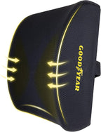 Goodyear Ergonomic Lumbar Support Pillow for Office Chair, Gaming Chair, or Car, Memory Foam Cushion with Ventilated Mesh and Adjustable Strap for Long Lasting Comfort