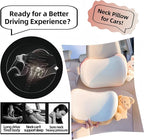 Cute Car Headrest Pillow 2PCS Bear Bunny Car Seat Neck Pillow Memory Foam Neck Support Cushions for Comfortable Driving Easy Install & Washable (Pink+Brown)