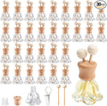 Zubebe 30 Pack Car Air Freshener Diffuser with Vent Clip Empty Car Diffuser Bottles for Essential Oil Perfume Glass Bottle with Wooden Caps Stick(Flower)