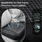 1 Pack Black Ventilated Bottom Car Seat Cover, 3D Air Mesh Breathable Front Leather Car Seat Protectors, Universal Fit Automotive Comfortable Seat Cushion with Storage Pocket for Car Truck SUV