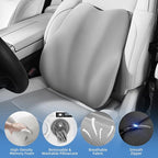 BEBAS Lumbar Support Pillow for Car, Memory Foam Back Cushion for Driving, Ergonomic Lumbar Pillow for Pain Relief, Comfort Lower Back Support for Office Chairs, Car Seat, Wheelchair -Gray