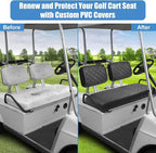 Club Car DS Pre-2000 Seat Cover, Golf Cart Front Seat Cover Fit For Club Car DS 1982-2000 OEM Ordinary Seat Cushion, Concave and Convex Design Appearance, Thick Vinyl Leather Comfortable/Breathable
