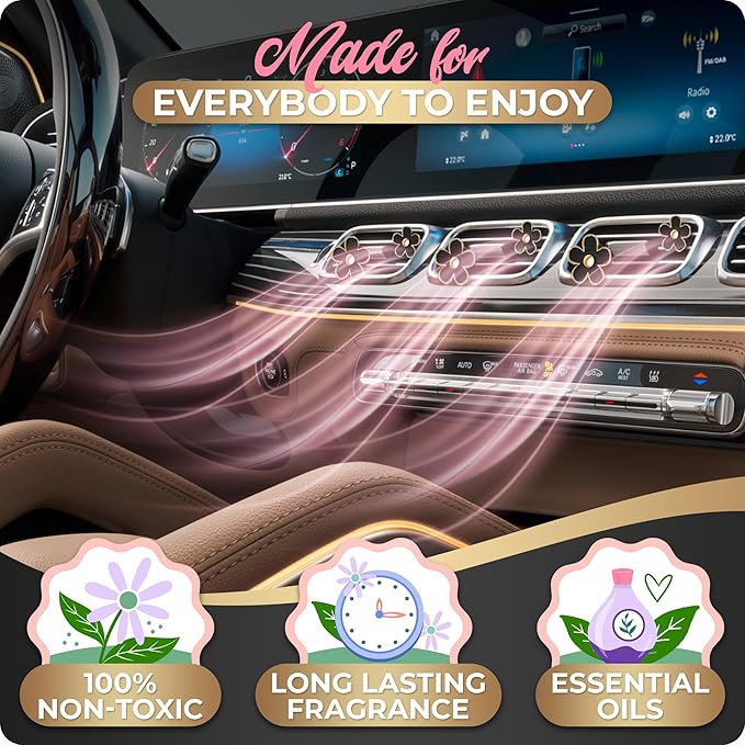 6 Pieces Daisy Car Decoration Flower Air Vent Clip Air Conditioning Outlet Clip Car Air Freshener Clip Car Interior Decor Charm Colorful Interior Accessories for Girls Women