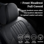 Coverado Seat Covers, Car Seat Covers Front Seats, Car Seat Cover, Car Seat Protector Waterproof, Car Seat Cushion Nappa Leather, Black Seat Covers for Cars Carseat Cover Universal Fit for Most Cars