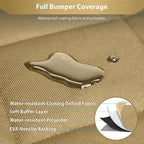 F-color SUV Cargo Liner for Dogs - Waterproof Pet Cargo Liner with Side Flaps, Comfort Dog Cargo Cover with Bumper Flap, Scratchproof Non-Slip Large for Full-Size SUVs Vans, 55 x 93 Inch, Khaki