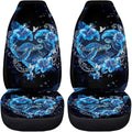 BIGCARJOB Turtle Couple Car Seat Covers Set Universal Car Interior Seat Rugs 2 Pcs Auto Front Seat Protector Set for Men Women Car Accessories Set