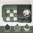 Soulbond Backseat Dog Bed for Car Hammock, Thick Soft Dog Car Seat Cover for Back Seat, Non-Slip Pet Travel Bed for Cars, SUVs & Trunks, Dark Green