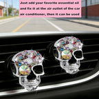 Gothic Skull Car Air Freshener Vent Clips with 2 Pads, Halloween Scented Car Accessories for Men Women, Automotive Interior Decor and Cool Car Fresheners for Men， Spooky Gift Idea-A7