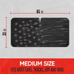 Motor Trend USA Vintage Flag Car Windshield Sun Shade for Front Window, Foldable Car Sun Shade with Patriotic Graphic, Collapsible Sun Visor Sunshade for Cars Windshield (Medium, 65 x 33 inches)
