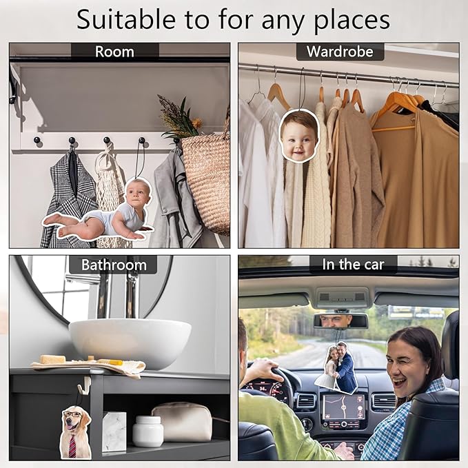 Custom Air Fresheners with Picture, Personalized Photo Air Freshener for Car Wardrobe Bathroom Hanging Ornaments (Irregular)