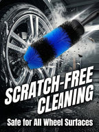 TAKAVU Master Wheel & Tire Brush, Easy Reach Wheel and Rim Detailing Brush Long Soft Bristle, Car Tire Brush, Wheel Scrub Brush, Multipurpose use for Wheels Rims Exhaust Tips Motorcycles (Blue)