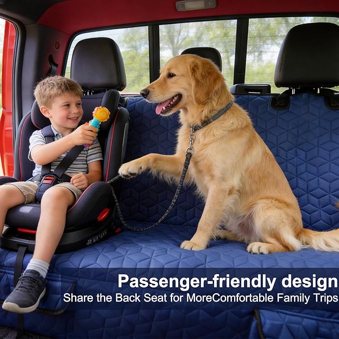Dog Car Seat Covers for Back Seat, Heavy Duty Pet Bench Seat Covers for Trucks Waterproof Protector Back Seat Nonslip Dogs Car Seat Covers for Crew Cab/Ford F-Series/Ram 1500/Sierra/Silverado
