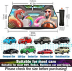 Socira Funny Flamingo Car Windshield Sun Shade Umbrella Foldable Sunshade for Front Window Auto Windshield Sunshade Covers Car Accessories Protect from Sun Rays Heat 57'' X 30''