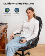 COMFIER Back Massager with Heat, Vibration Massage Seat Cushion with 8 Massage Nodes & 5 Modes, Adjustable Chair Massager Pad for Home Office, Heated Chair Pad, Gifts for Women Men Mom Dad