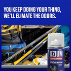 OZIUM Air Freshener Odor Eliminator, 2oz Single Shot Total Air Refresh & Car Air Freshener – Carbon Black – 4 Pack