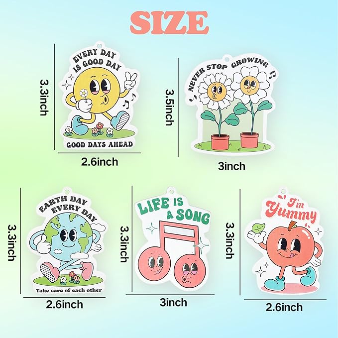 5Pcs Retro Cute Car Air Fresheners Car Interior Accessories Hanging Scents Kawaii Freshener Automotive Room Decor for Women Teen Girls Gift