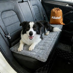Dog Car Seat Cover, Pet Couch Covers for Car and Sofa, Non-Slip Backseat Pet Bed Mat, Machine Washable, Soft Plush Travel Seat Protector with Portable Storage Bag (Grey,23.6''×70'')