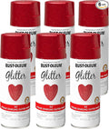 Rust-Oleum 268045-6PK Specialty Glitter Spray Paint, 10.25 Oz, Red, 6 Pack
