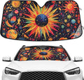 Astrology Sun Planet Stars Windshield Sunshade Car Sun Shade Front Window Shade for Truck SUV Blocks UV Rays Sun Reflector Visor Protector Accordion Folding