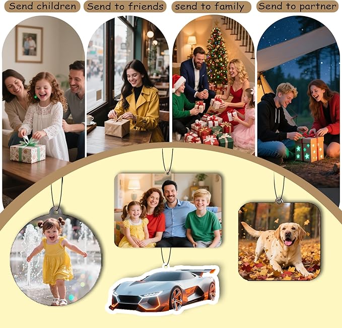 Custom Logo Car Air Freshener Bulk, Custom Air Fresheners with Picture, Personalized Air Freshener for Car, Suitable for Custom Gifts for Branding Business Events (Irregular Shape)