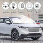 Windshield Sun Shade Custom Fit for 2023 2024 2025 2026 Honda HR-V HRV Accessories Foldable Sunshade Sun Blocker Protect Car from Sun Rays & Heat Damage Keep Car Cooler