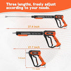 Pressure Washer Gun and Hose Kit, 50 FT High Power Washer Hose with Replacement Wand Extension, 5 Nozzle Tips, M22 Fitting