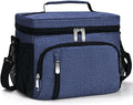 Insulated Lunch Bag for Men & Women, 9L Leakproof Lunch Box Soft Cooler Tote with 5 Pockets, 600D Oxford, EVA Lining, Adjustable Strap for Work, Picnic, Beach&Travel-Navy Blue