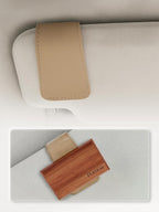 Patented Car Air Freshener Visor Clip, Compatible with Drift Air Freshener, Premium Leather, Gentle on Sun Visors, Ideal for Modern & Electric Vehicles, Khaki (Clip Only)