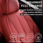 Coverado Seat Covers, Car Seat Covers Front Seats, Car Seat Cover, Car Seat Protector Waterproof, Car Seat Cushion Nappa Leather, Red Seat Covers Carseat Cover Universal Fit for Most Cars