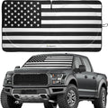 Magnelex American Flag Windshield Sun Shade, High-Resolution Sun Shield with Mirror Cut-Out for Automotive Interior Sun and Heat Protection, Folding Car Sunshade - X-Large, Black & White
